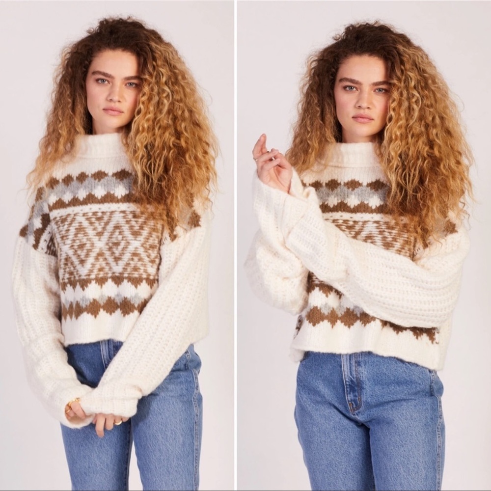 NEW Free People Alpine Pullover in Snowy Forest - Picture 13 of 14